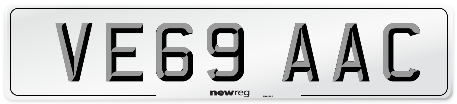 VE69 AAC Number Plate from New Reg